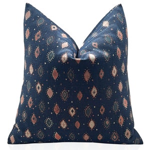 Peter Dunham Pillow Oona in Pink/Blue Decorative Throw Pillow,  Designer Pillows