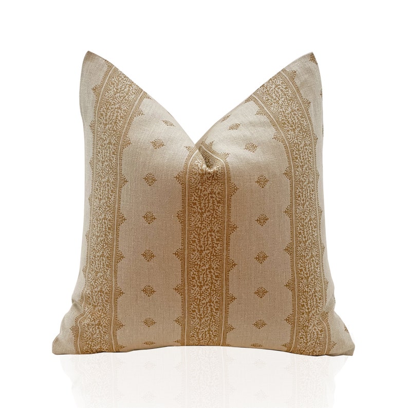 Peter Dunham Fez Pillow Cover in Gold Natural Decorative Etsy