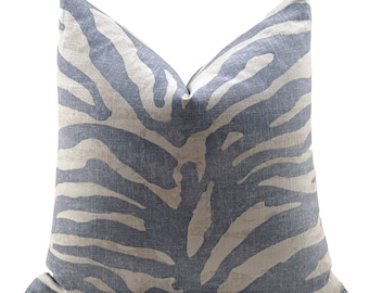 Thibaut Serengeti Zebra Pillow Cover in Aqua, Throw Cushion,Decorative Pillows, Living Room, Bedroom