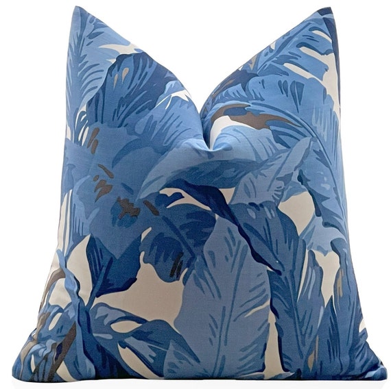 Black White Celadon Tropical Leaf Decorative Throw Pillow Cover Black White Celadon Tropical Leaf Decorative Throw Pillow Cover