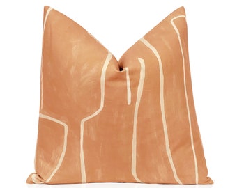 Kelly Wearstler Graffito Pillow Cover in Salmon Cream, Decorative Pillow, Home Decor