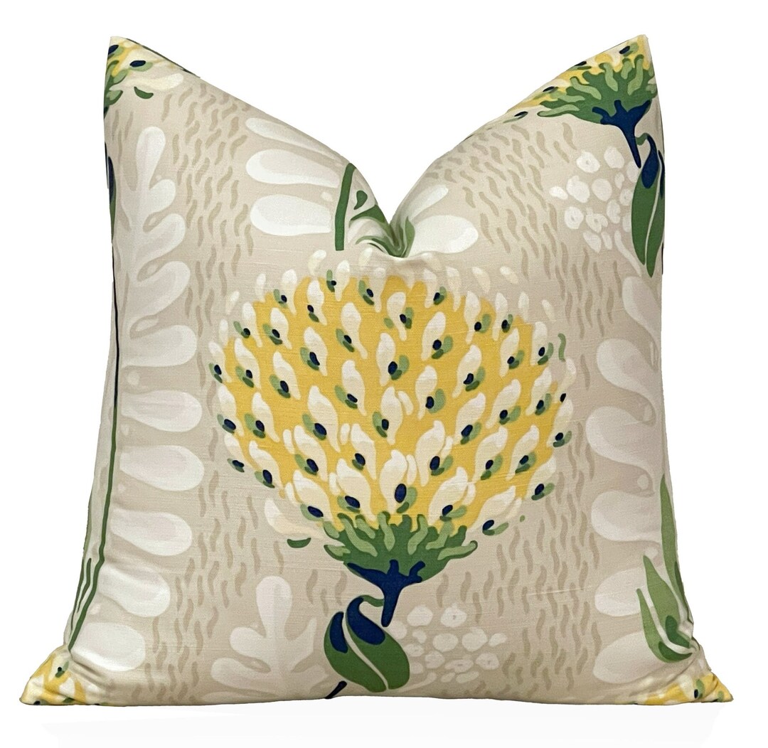 Thibaut Tiverton Pillow Cover in Yellow, Designer Lumbar Pillow