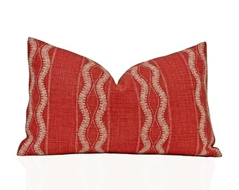 Funda de almohada Zanzibar de Peter Dunham en rojo, almohada de diseño, almohada para sofá, almohada decorativa
