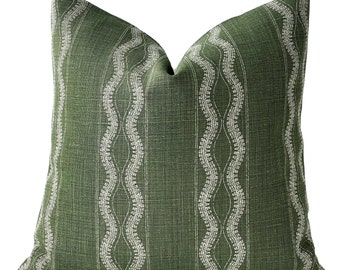 Peter Dunham Zanzibar Pillow Cover in Green, Decorative Throw Pillow,  Designer Pillows