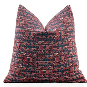 Peter Dunham Zaya Pillow Cover in Raspberry/Indigo