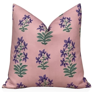 Peter Dunham Shani Pillow Cover in Pink /Purple, Decorative Throw Pillow