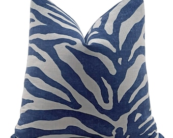 Thibaut Serengeti Zebra örngott i marinblått, Prydnadskudde, Dekorationskuddar, Vardagsrum, Sovrum