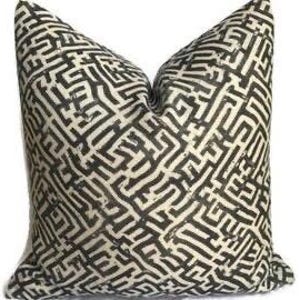 Basilica Pillow Cover in Ink, Geometric Pillow, Black Decorative Pillow, Designer Pillows image 2