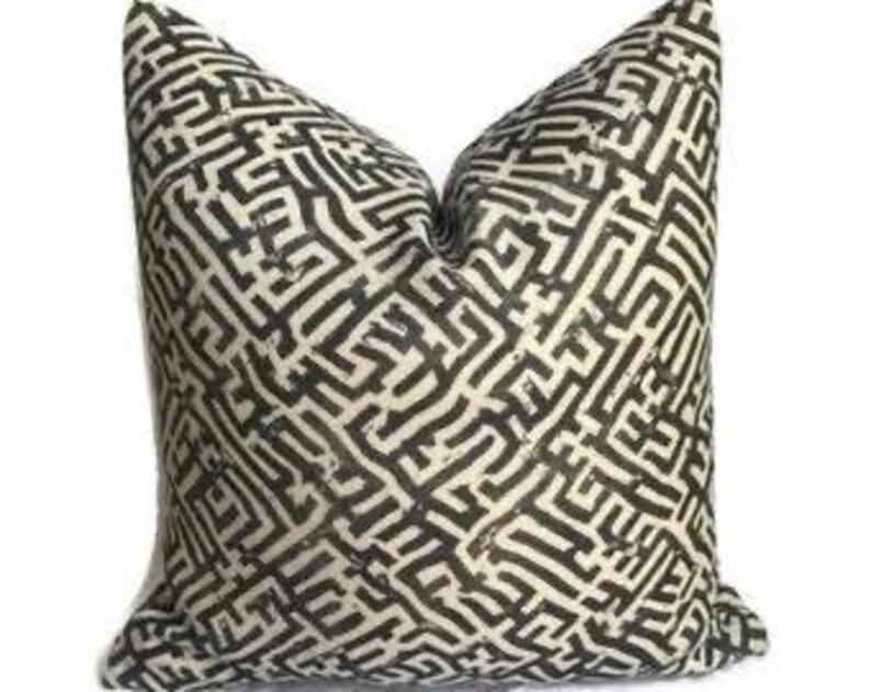 Basilica Pillow Cover in Ink, Geometric Pillow, Black Decorative Pillow, Designer Pillows image 2