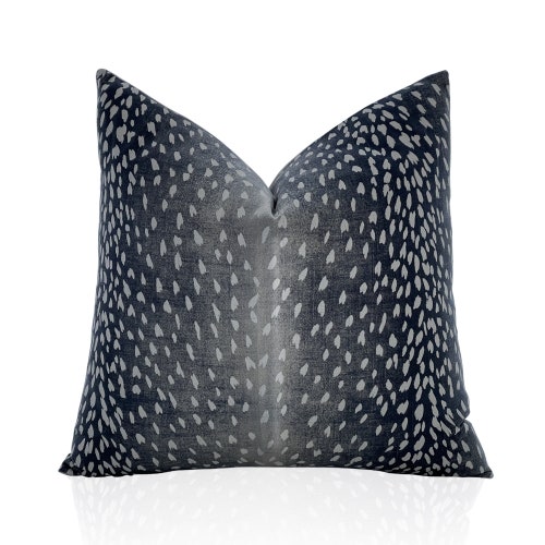 Navy Blue Antelope Pillow Cover Animal Print Blue and Etsy