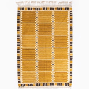 Mustard/Yellow Gold Wool Kilim Rug, Handwoven, Kilim Jute Rug, Flatweave Rug, Bohemian Rug, Indian Durrie Rug ! Custom Rug Cotton Durrie !