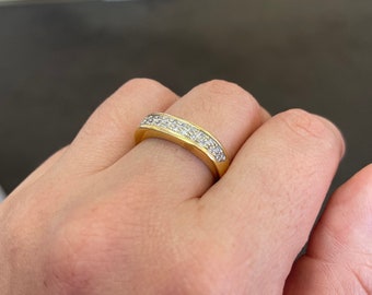Anel de ouro com diamante masculino, diamante natural de corte único de 0,25 CT, ouro amarelo 18k, anel de diamante, anel de ouro vintage, anel masculino vintage, joias masculinas