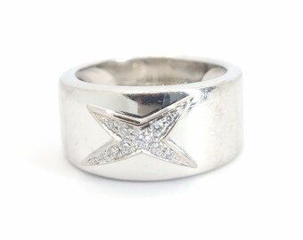 Mauboussin Ring, 0.20 CT Natural Diamond, Solid 18k White Gold, Estate Ring, Unisex ring, Brand Jewelry, French designer ring, Wedding Band
