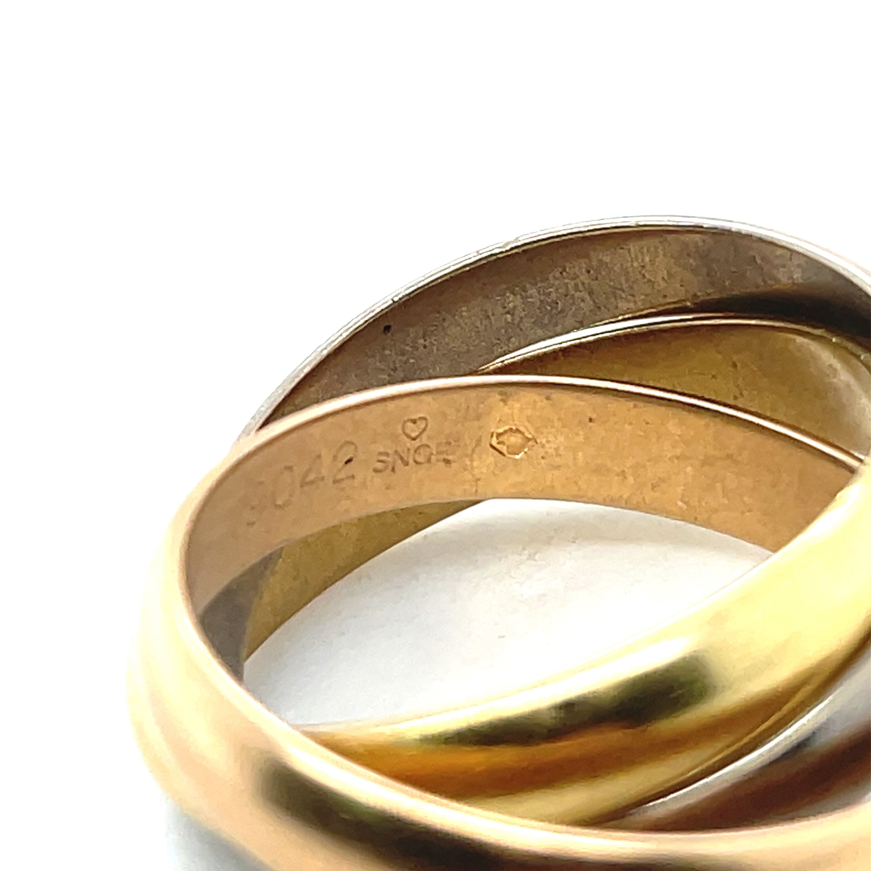 Cartier Ring Solid 18 Karat White Yellow Rose Gold Estate Ring