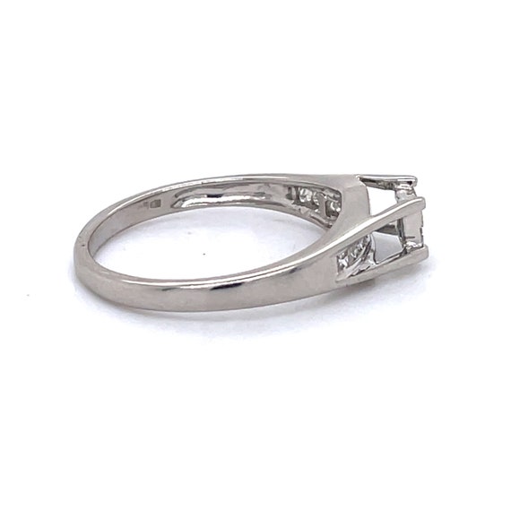 Diamond Bridge Engagement Ring, 0.34ct Princess c… - image 4