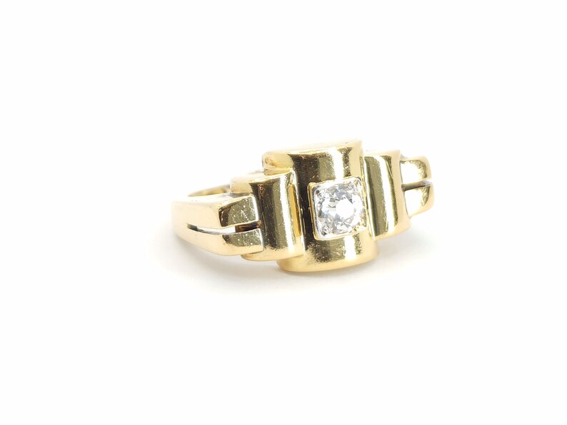 Estate Ring 0.30 CT European Shape Natural Diamond Solid 14k Etsy