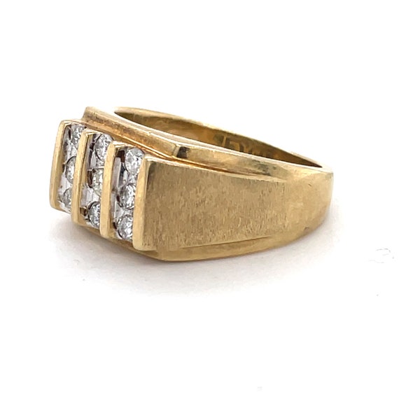 Vintage Men Diamond Ring, 0.32CT Natural Diamond,… - image 4