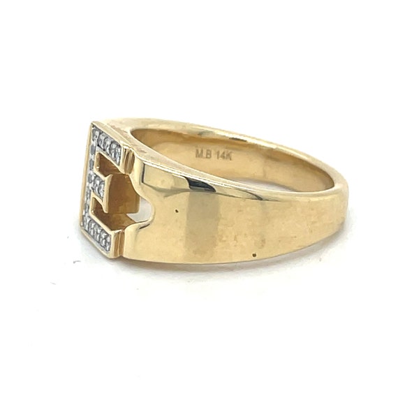 E Letter Ring, Name ring, Initial men Ring, Men D… - image 4