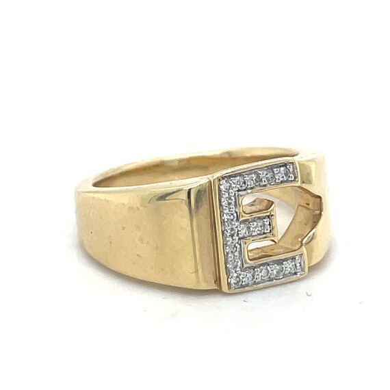 E Letter Ring, Name ring, Initial men Ring, Men D… - image 6
