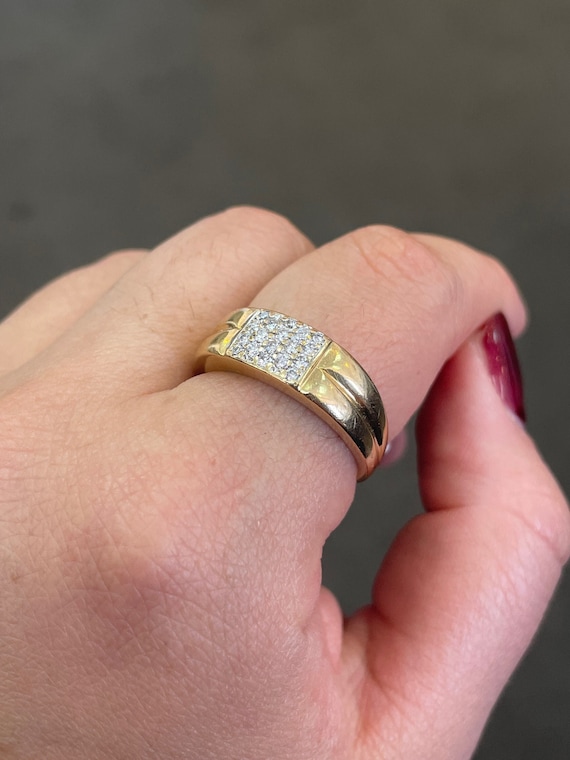 Men Gold Vintage Ring Estate Jewelry 0.36CT Diamonds 18k Yellow Gold Men s Vintage Ring Men Jewelry Vintage Men Jewelry Unisex Ring Etsy