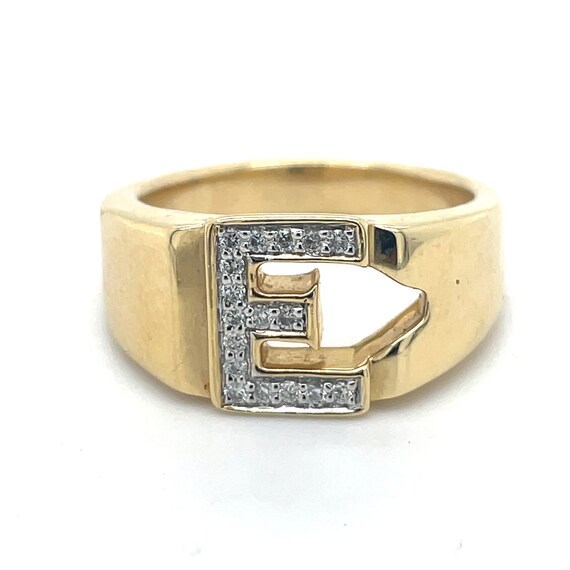 E Letter Ring, Name ring, Initial men Ring, Men D… - image 2