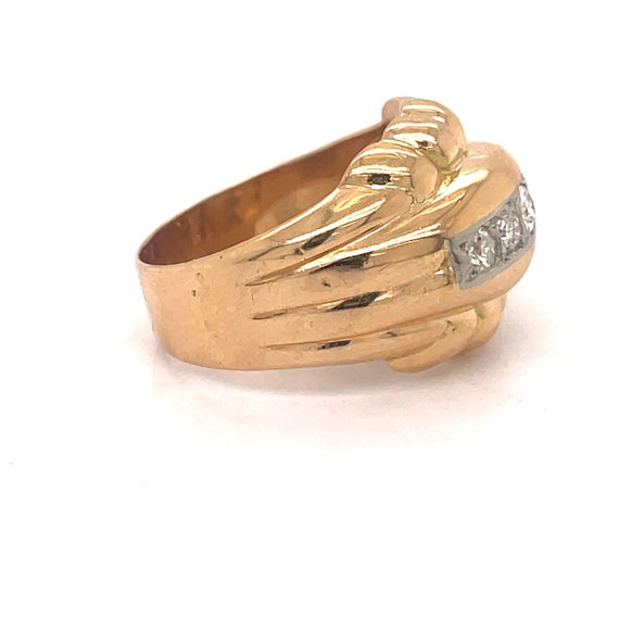 Vintage Dome Ring, 0.4CT Natural Diamond, 18k Yel… - image 5