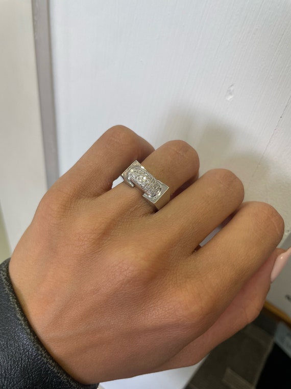 Statement Vintage Ring, 0.25CT Natural Diamond, 1… - image 1