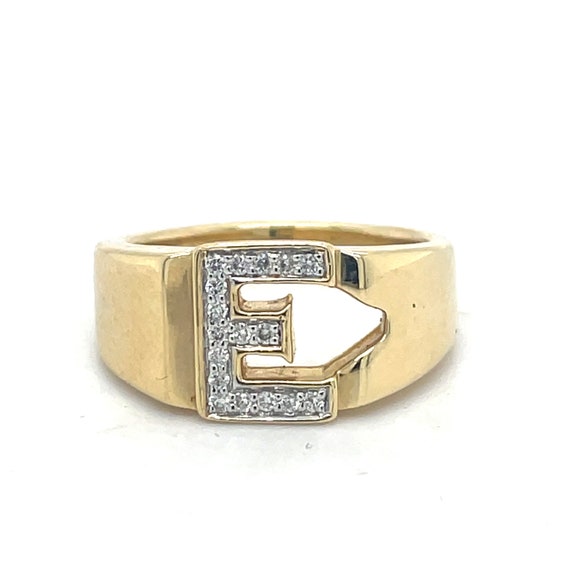 E Letter Ring, Name ring, Initial men Ring, Men D… - image 5