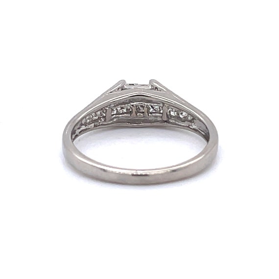 Diamond Bridge Engagement Ring, 0.34ct Princess c… - image 3