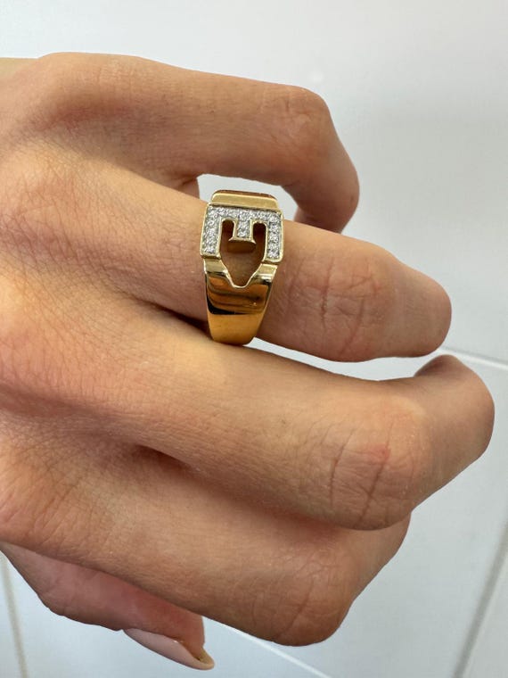 E Letter Ring, Name ring, Initial men Ring, Men D… - image 3