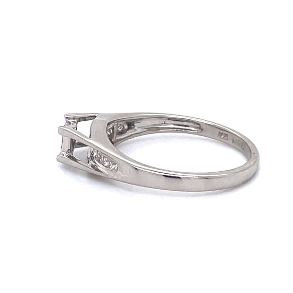 Diamond Bridge Engagement Ring, 0.34ct Princess c… - image 7