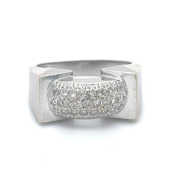 Statement Vintage Ring, 0.25CT Natural Diamond, 1… - image 2