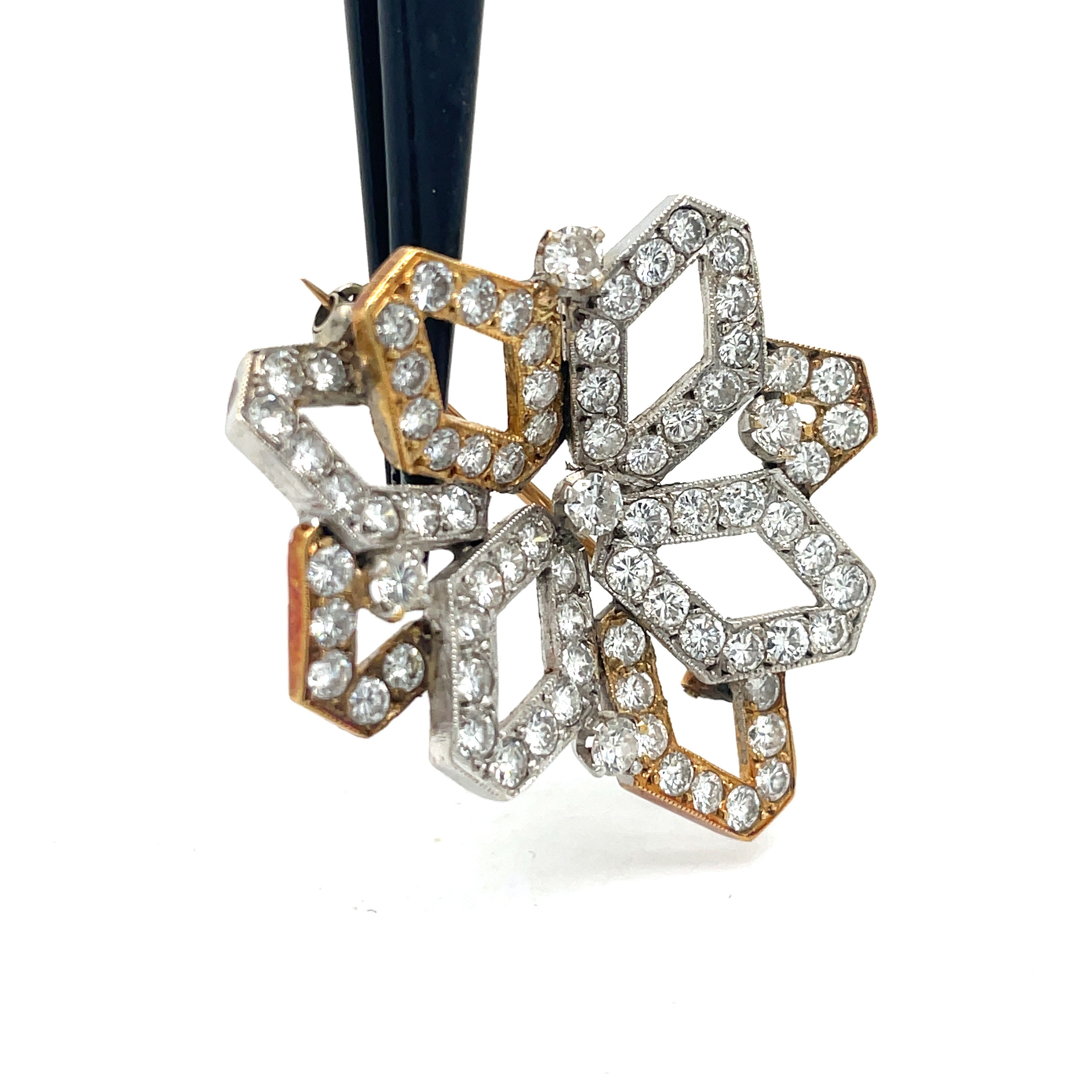 ダイヤ　ブローチ ショウヤマガタ K18/K18WG ダイヤブローチ D0.39ct 11.9g ☆ SHOW