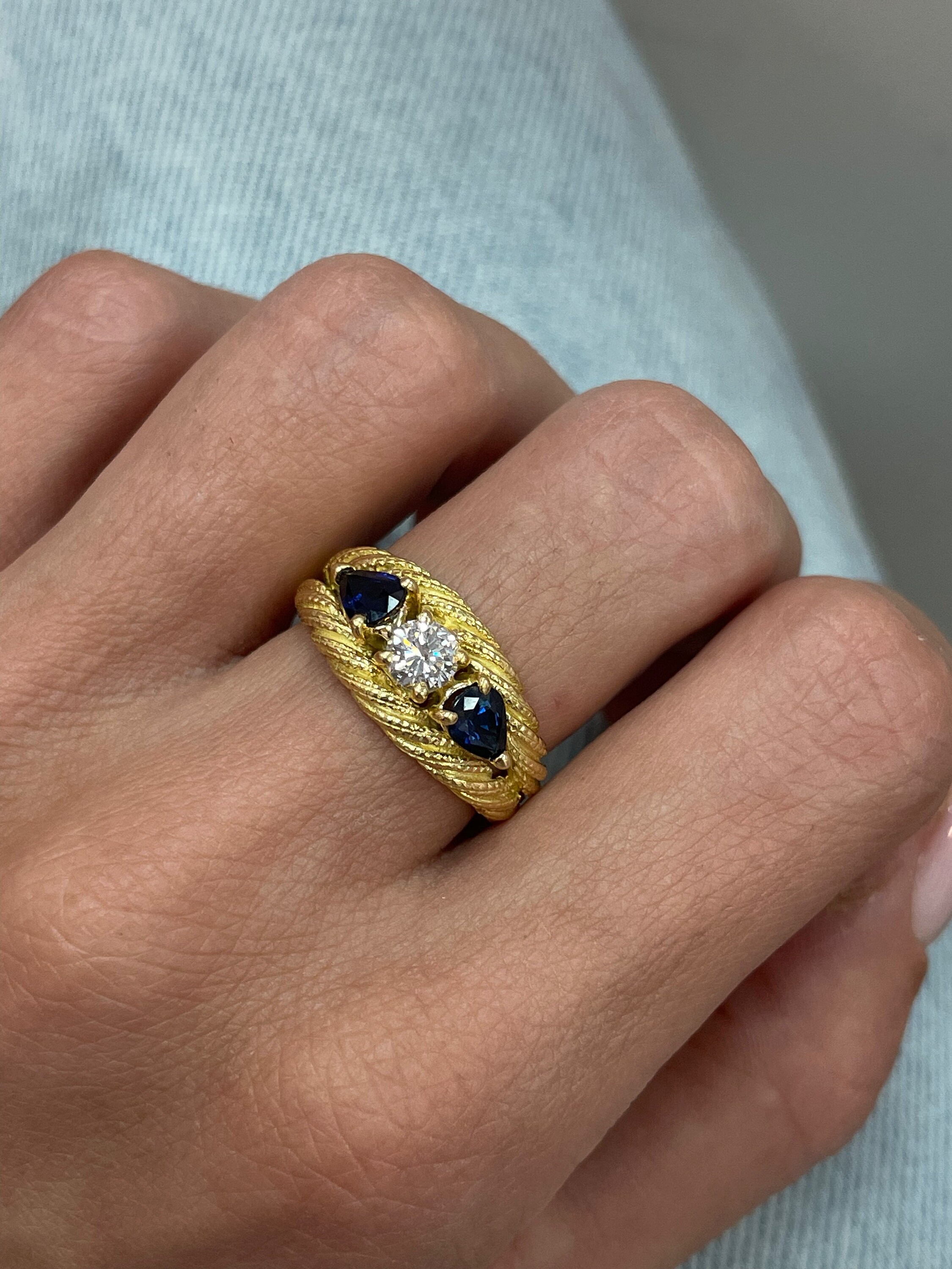 18ct Yellow Gold 2.26ct Old European Pear Cut Diamond Ring