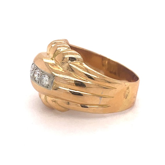 Vintage Dome Ring, 0.4CT Natural Diamond, 18k Yel… - image 6