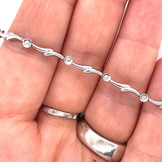 Amazing Vintage Diamond Bracelet - 0.25 CT Round … - image 7