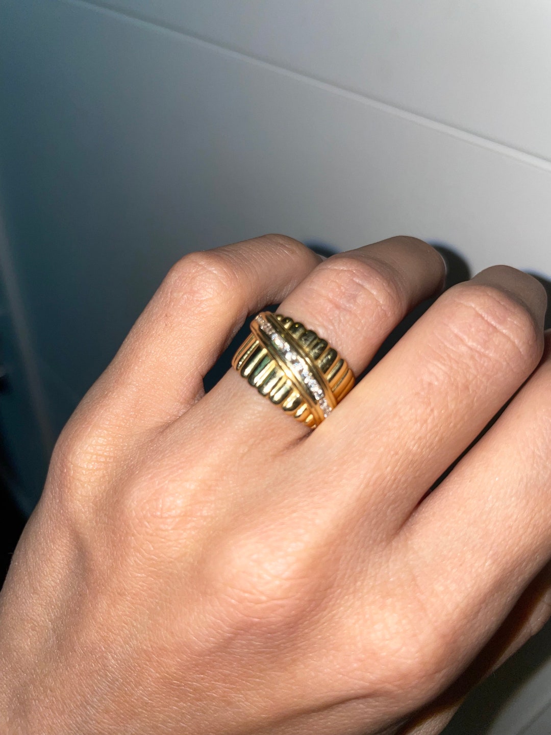 Vintage 18k Yellow Gold Diamond Wedding Band - Estate Ring - Etsy