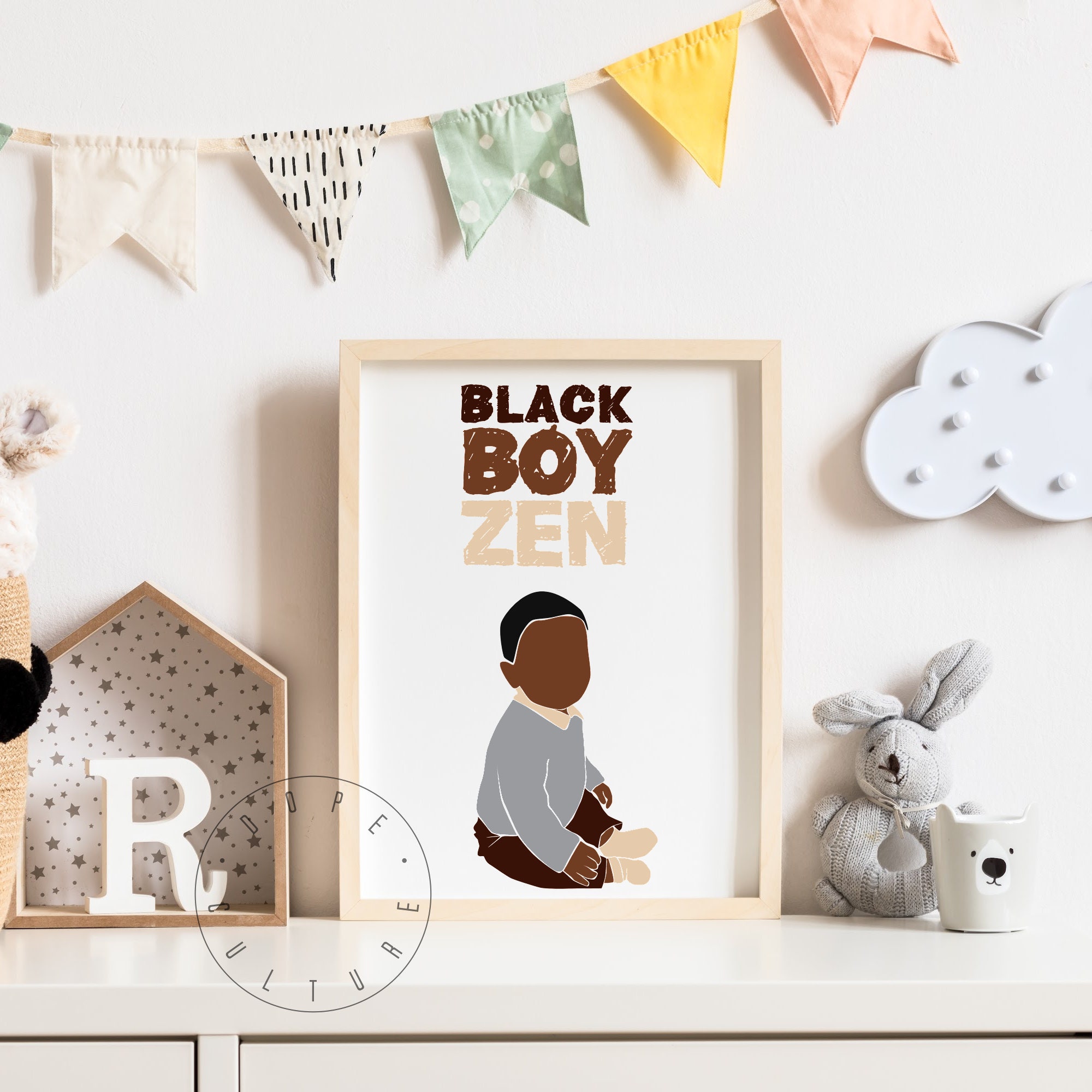 Black Boy Zen Printable Black Boy Joy Children's Room Etsy