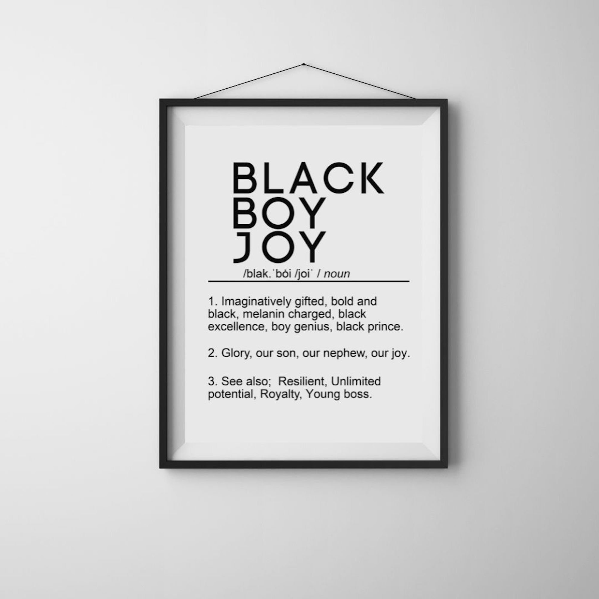 Black Boy Joy Black Artwork Black Wall Art Black History Etsy