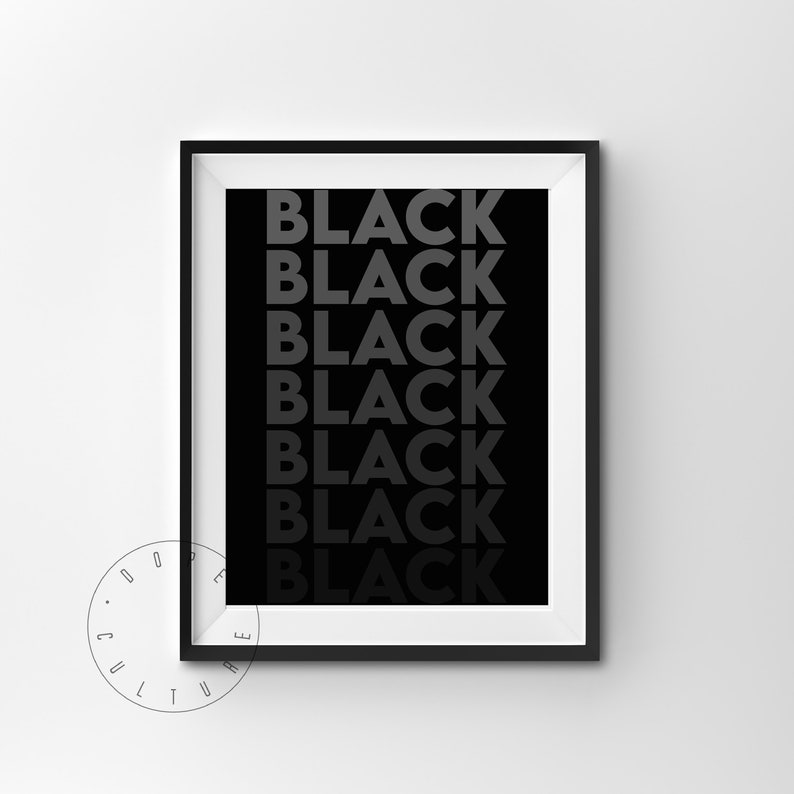 All Black Everything Print African American Art Black Wall Etsy