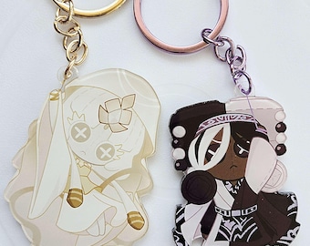 Cookie Run Keychains - Dark Cacao Cookie and Mystic Flour Cookie