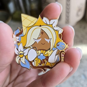 Cookie Run Flower Enamel Pins - Shadow Milk Cookie and Pure Vanilla ...