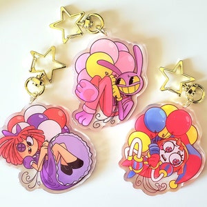 Digital Circus Balloon Keychains