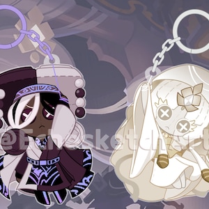 Breloczki Cookie Run - Ciasteczko Dark Cacao i Ciasteczko Mystic Flour