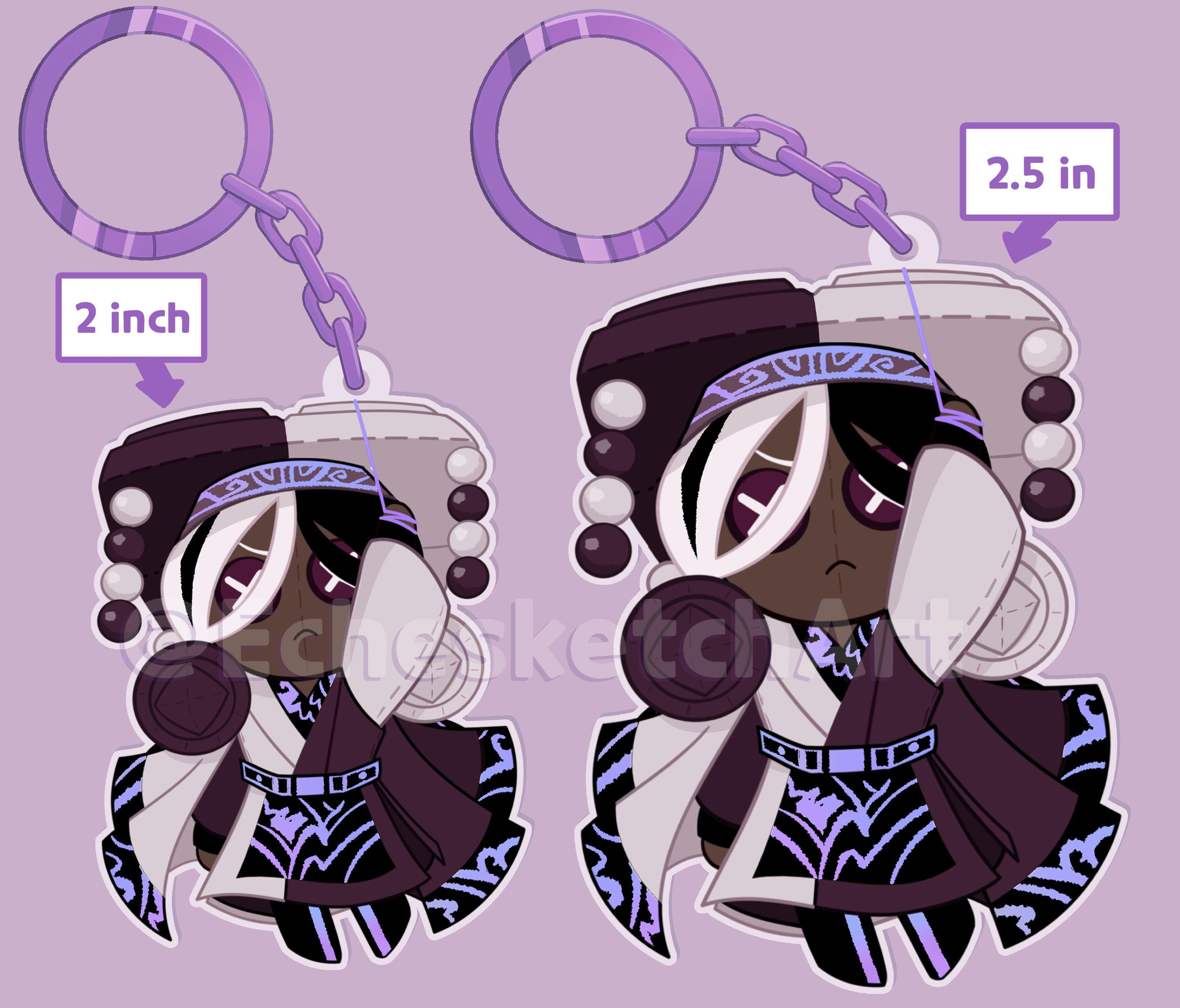 Cookie Run Keychains - Dark Cacao Cookie and Mystic Flour Cookie