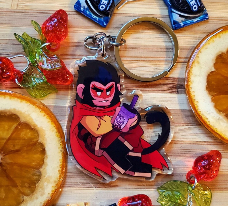 LMK Boba Keychains Macaque