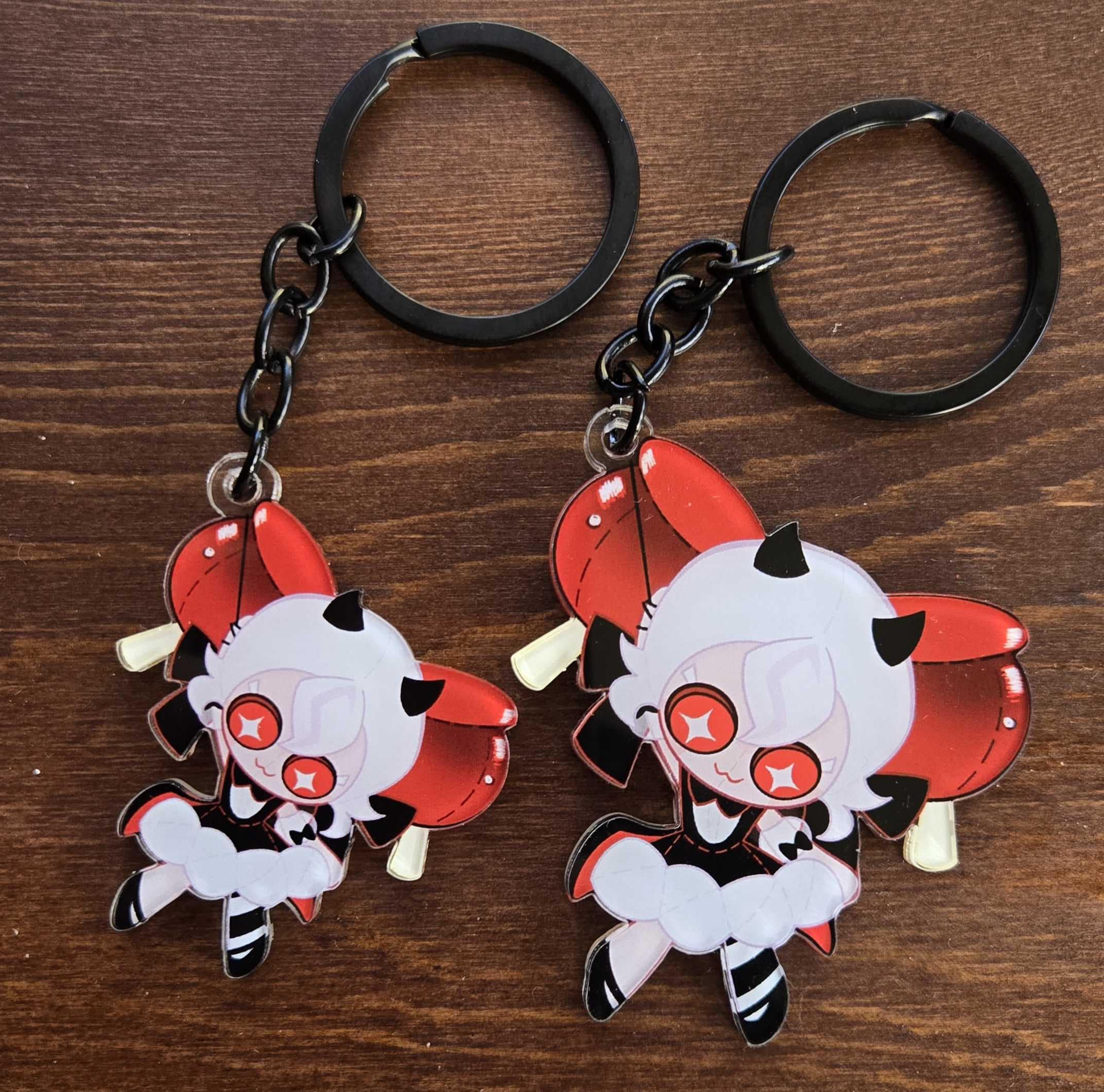 cookie＊キーホルダー Cookie Run Keychains - Candy Apple Cookie and Black Sapphire