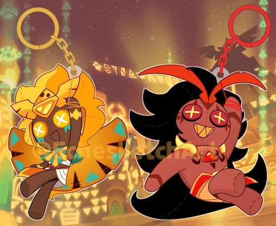 Cookie Run Keychains - Golden Cheese Cookie and Burning Spice