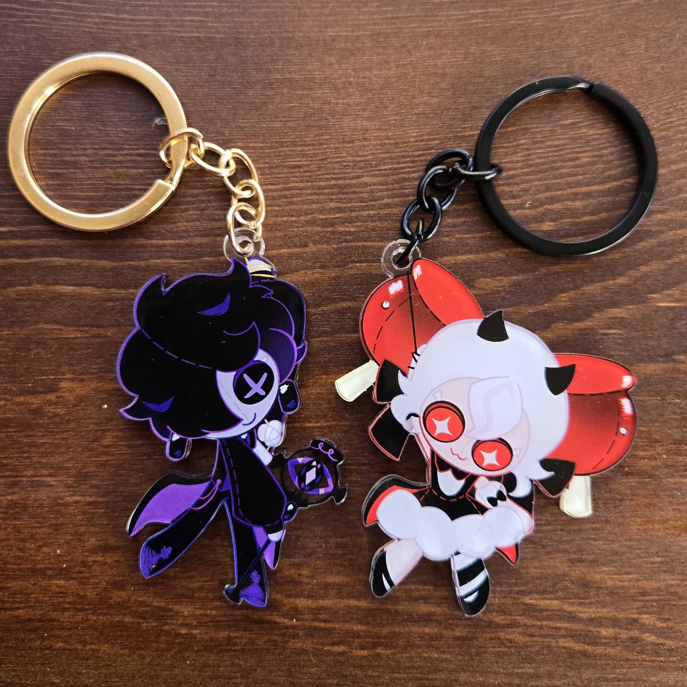 cookie＊キーホルダー Cookie Run Keychains - Candy Apple Cookie and Black Sapphire