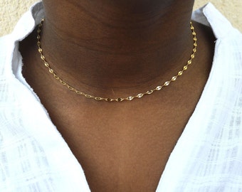 Disc chain necklace / choker necklace / stainless steel necklace